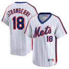 Choea NY.Mets #18 Darryl Strawberry Player White Cooperstown Collection T-shirt Game Stitched Jerseys