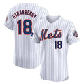Choea NY.Mets #18 Darryl Strawberry Player White Home Limited Elite Stitched Jerseys