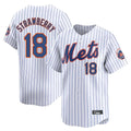Choea NY.Mets #18 Darryl Strawberry Player White Home Limited Stitched Jerseys
