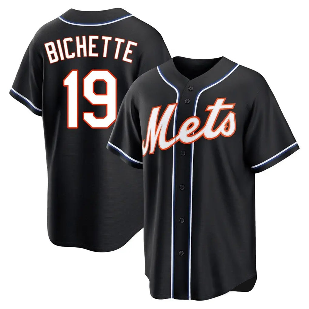 Choea NY.Mets #19 Bo Bichette Player Black Fashion Out Game Stitched Jerseys