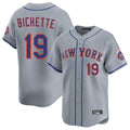 Choea NY.Mets #19 Bo Bichette Player Gray Road Limited Home Stitched Jerseys