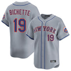 Choea NY.Mets #19 Bo Bichette Player Gray Road Limited Home Stitched Jerseys