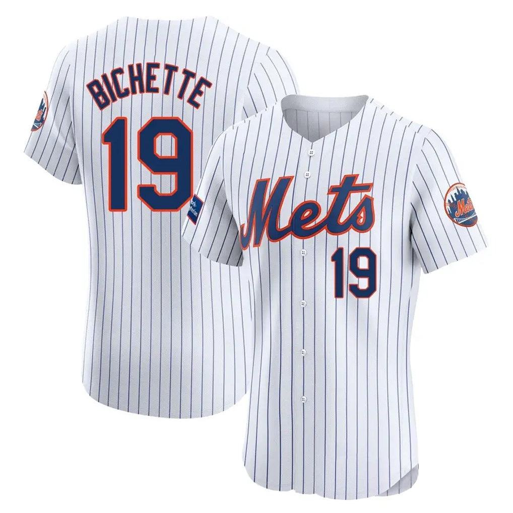 Choea NY.Mets #19 Bo Bichette Player White Home Limited Elite Stitched Jerseys