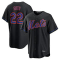 Choea NY.Mets #22 Juan Soto Player Black Alternate Home Game Stitched Jerseys