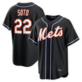 Choea NY.Mets #22 Juan Soto Player Black Fashion Out Game Stitched Jerseys