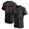 Choea NY.Mets #22 Juan Soto Player Black Home Limited Elite Stitched Jerseys
