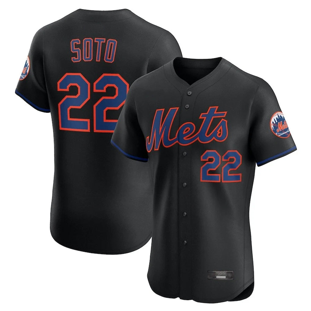Choea NY.Mets #22 Juan Soto Player Black Home Limited Elite Stitched Jerseys