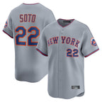 Choea NY.Mets #22 Juan Soto Player Gray Road Limited Home Stitched Jerseys
