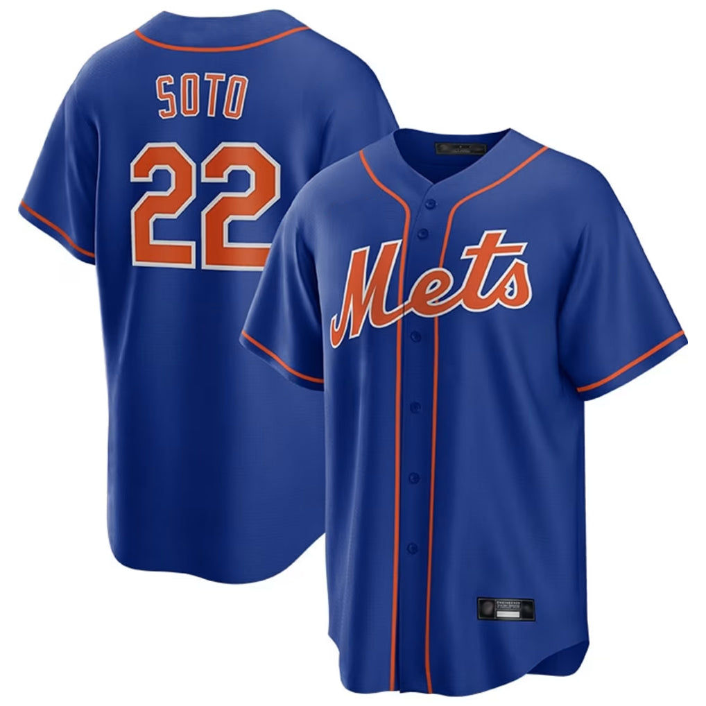 Choea NY.Mets #22 Juan Soto Player Royal Home Game Stitched Jerseys
