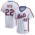 Choea NY.Mets #22 Juan Soto Player White Cooperstown Collection T-shirt Game Stitched Jerseys