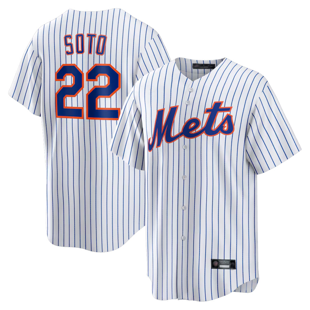 Choea NY.Mets #22 Juan Soto Player White Home Game Stitched Jerseys