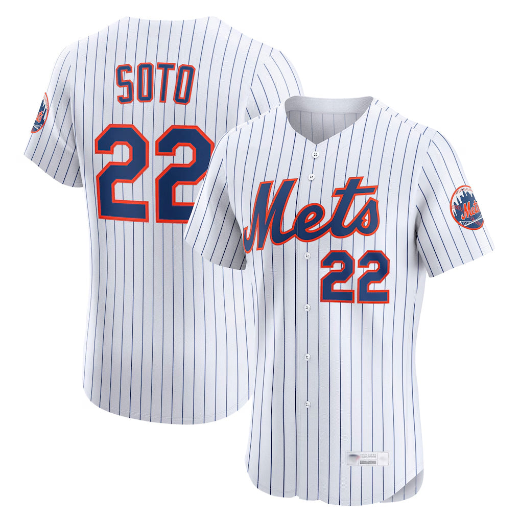 Choea NY.Mets #22 Juan Soto Player White Home Limited Elite Stitched Jerseys