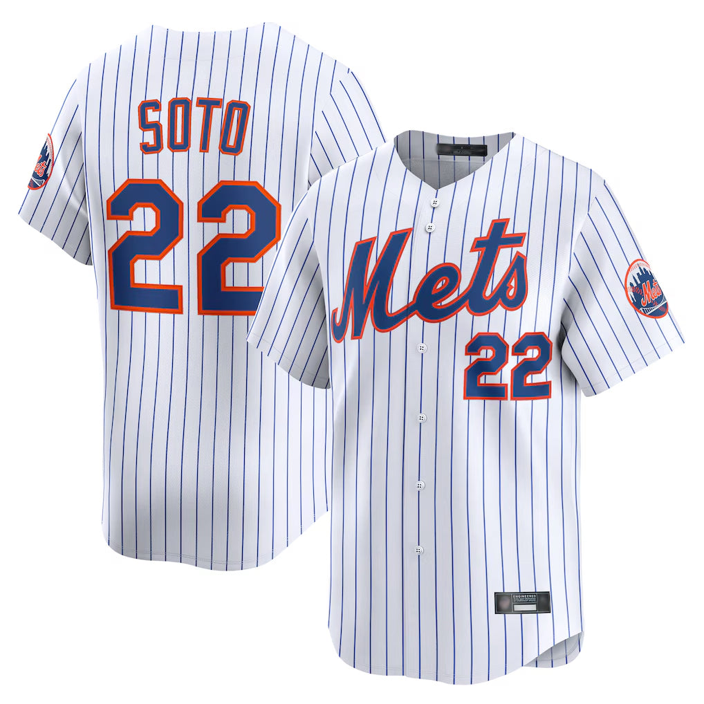 Choea NY.Mets #22 Juan Soto Player White Home Limited Stitched Jerseys