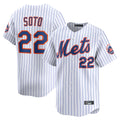 Choea NY.Mets #22 Juan Soto Player White Home Limited Stitched Jerseys