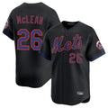 Choea NY.Mets #26 Nolan McLean Player Black Alternate Home Limited Stitched Jerseys
