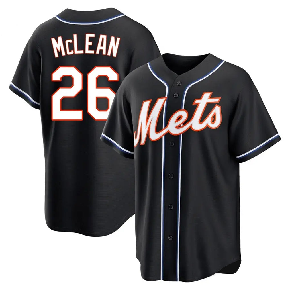 Choea NY.Mets #26 Nolan McLean Player Black Fashion Out Game Stitched Jerseys