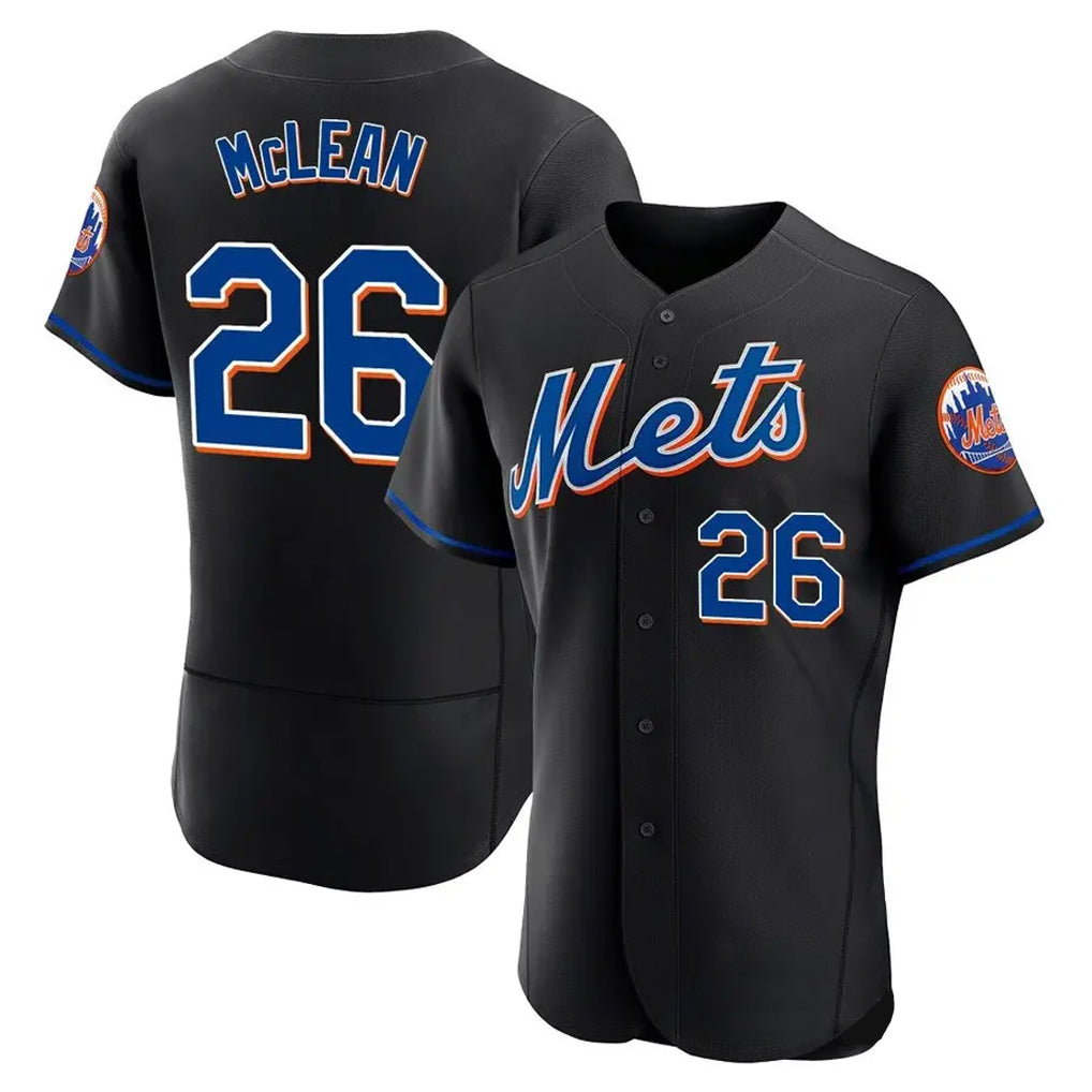 Choea NY.Mets #26 Nolan McLean Player Black Replica Home Limited Elite Stitched Jerseys