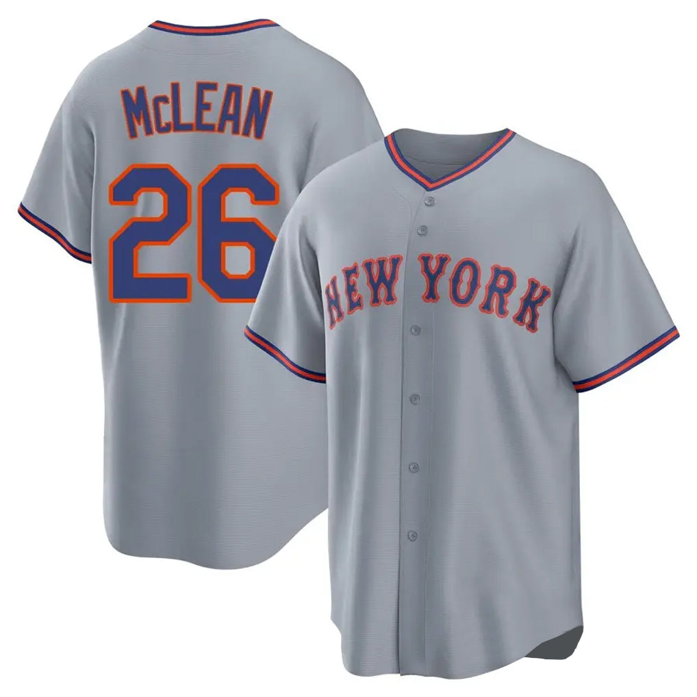 Choea NY.Mets #26 Nolan McLean Player Gray Road Home Game Stitched Jerseys