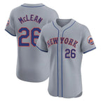 Choea NY.Mets #26 Nolan McLean Player Gray Road Limited Elite Home Stitched Jerseys