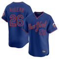 Choea NY.Mets #26 Nolan McLean Player Royal T-shirt Home Limited Elite Stitched Jerseys