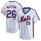 Choea NY.Mets #26 Nolan McLean Player White Cooperstown Collection T-shirt Game Stitched Jerseys