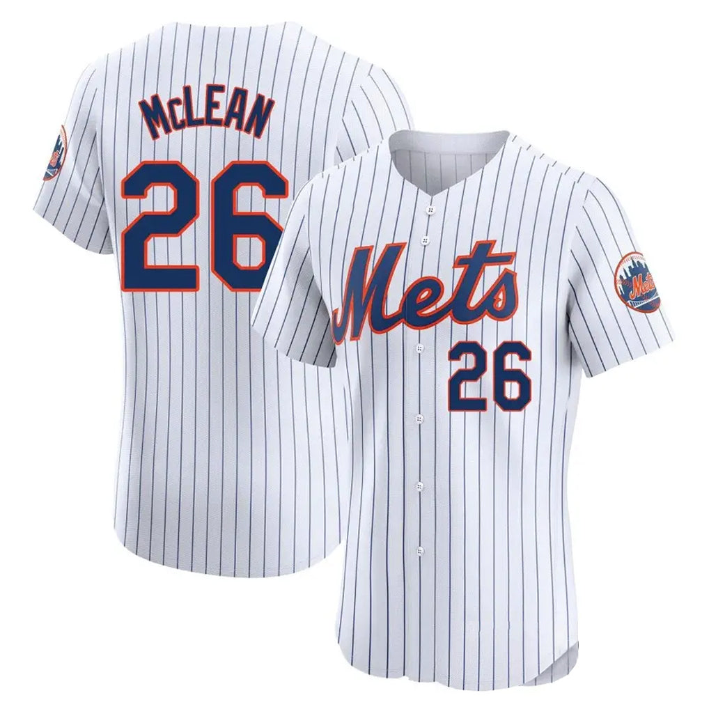 Choea NY.Mets #26 Nolan McLean Player White Home Limited Elite Stitched Jerseys
