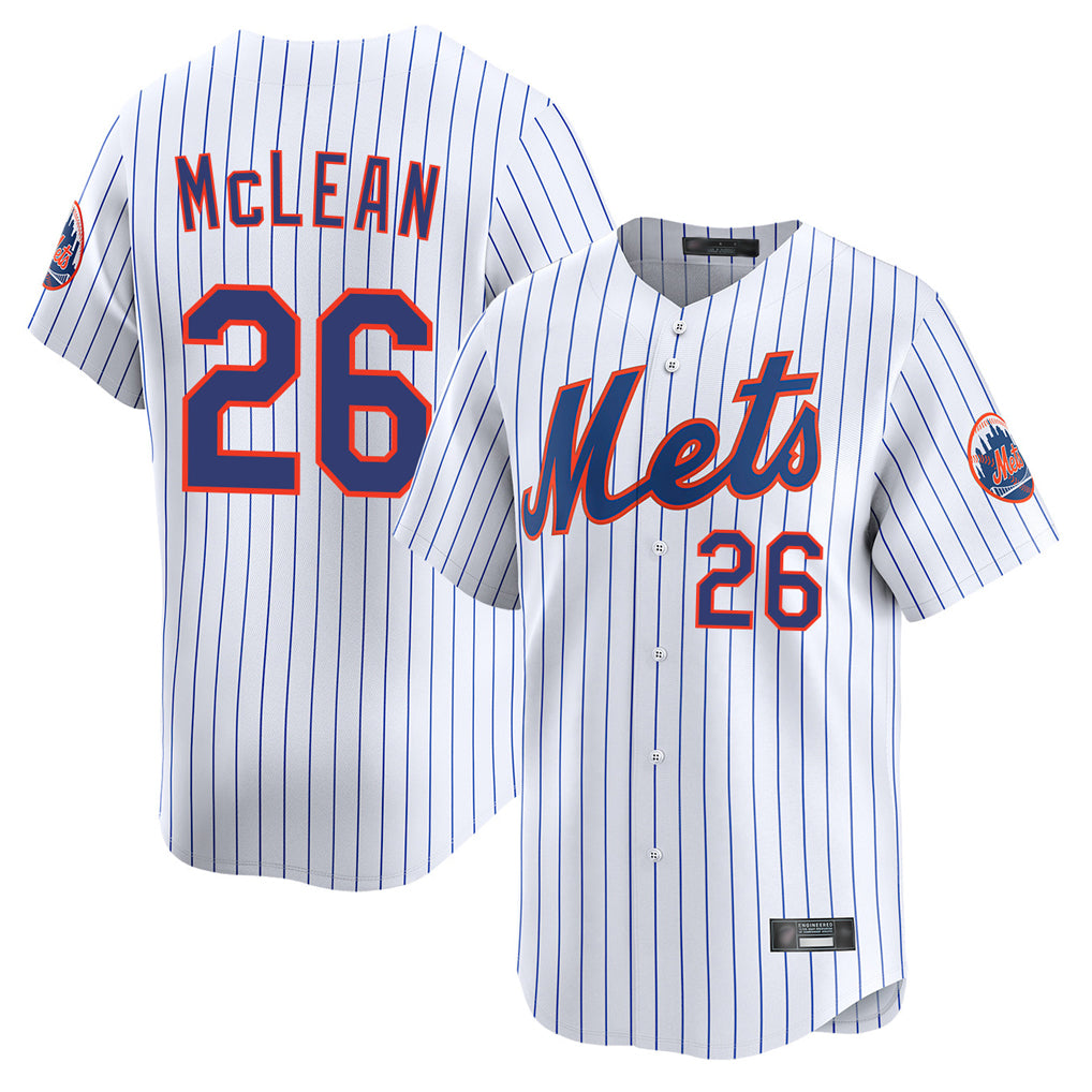 Choea NY.Mets #26 Nolan McLean Player White Home Replica Stitched Jerseys