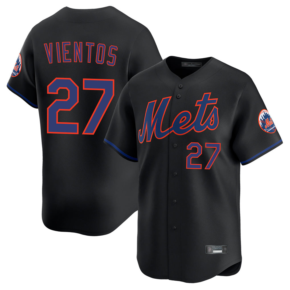 Choea NY.Mets #27 Mark Vientos Player Black Alternate Home Limited Stitched Jerseys