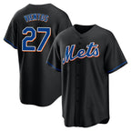 Choea NY.Mets #27 Mark Vientos Player Black Replica Home Game Stitched Jerseys