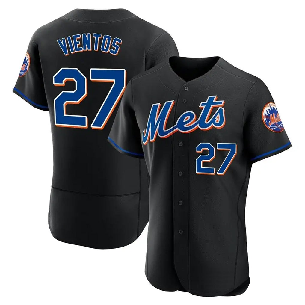 Choea NY.Mets #27 Mark Vientos Player Black Replica Home Limited Elite Stitched Jerseys