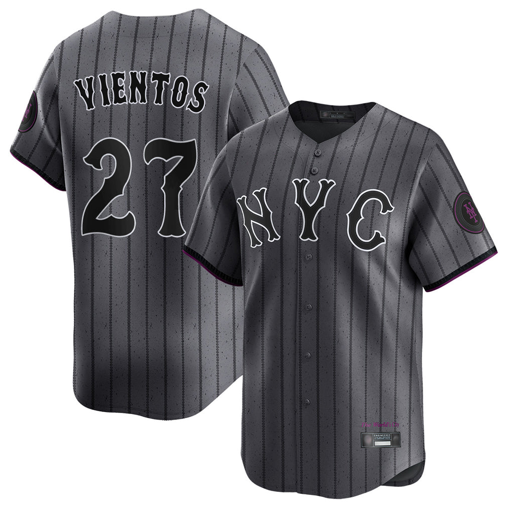 Choea NY.Mets #27 Mark Vientos Player Gray City Connect Limited Stitched Jerseys