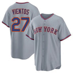Choea NY.Mets #27 Mark Vientos Player Gray Road Home Game Stitched Jerseys