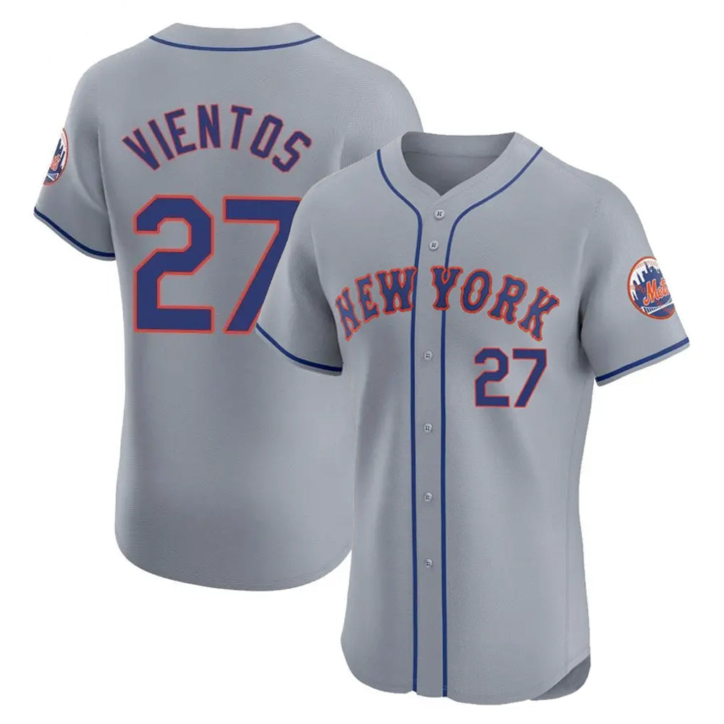 Choea NY.Mets #27 Mark Vientos Player Gray Road Limited Elite Home Stitched Jerseys