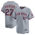 Choea NY.Mets #27 Mark Vientos Player Gray Road Limited Home Stitched Jerseys