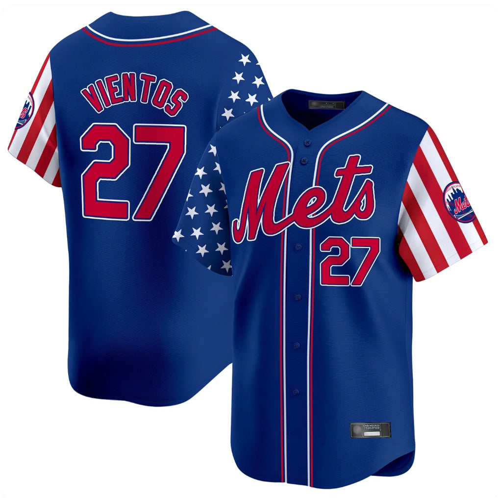 Choea NY.Mets #27 Mark Vientos Player Royal 2025 Independence Day Vapor Premier Limited  Stitched Jerseys