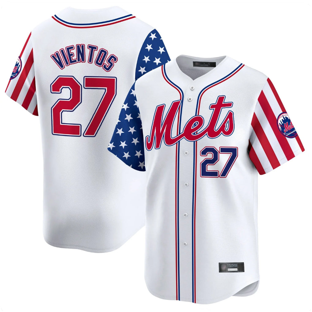 Choea NY.Mets #27 Mark Vientos Player White 2025 Independence Day Vapor Premier Limited  Stitched Jerseys