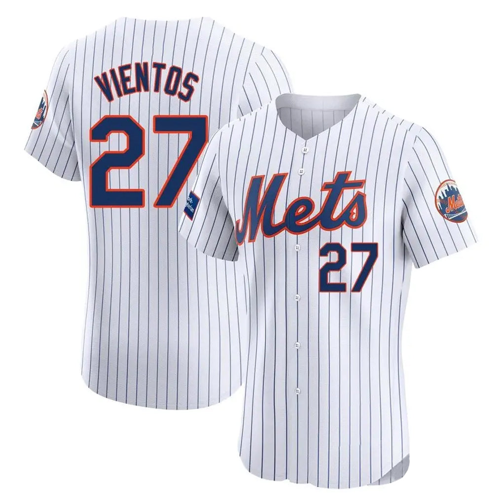 Choea NY.Mets #27 Mark Vientos Player White Home Limited Elite Stitched Jerseys