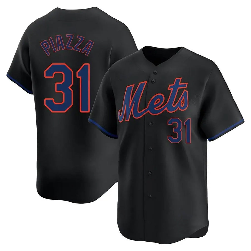 Choea NY.Mets #31 Mike Piazza Player Black Alternate Home Limited Stitched Jerseys