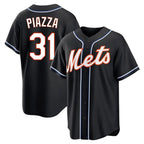 Choea NY.Mets #31 Mike Piazza Player Black Fashion Out Game Stitched Jerseys