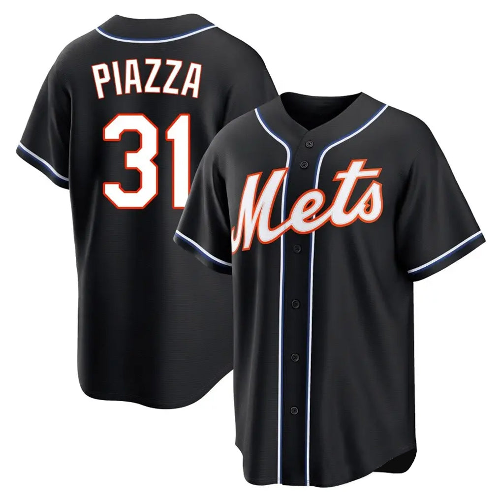Choea NY.Mets #31 Mike Piazza Player Black Fashion Out Game Stitched Jerseys