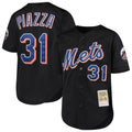 Choea NY.Mets #31 Mike Piazza Player Black Mitchell & Ness Cooperstown Collection Home Limited Stitched Jerseys