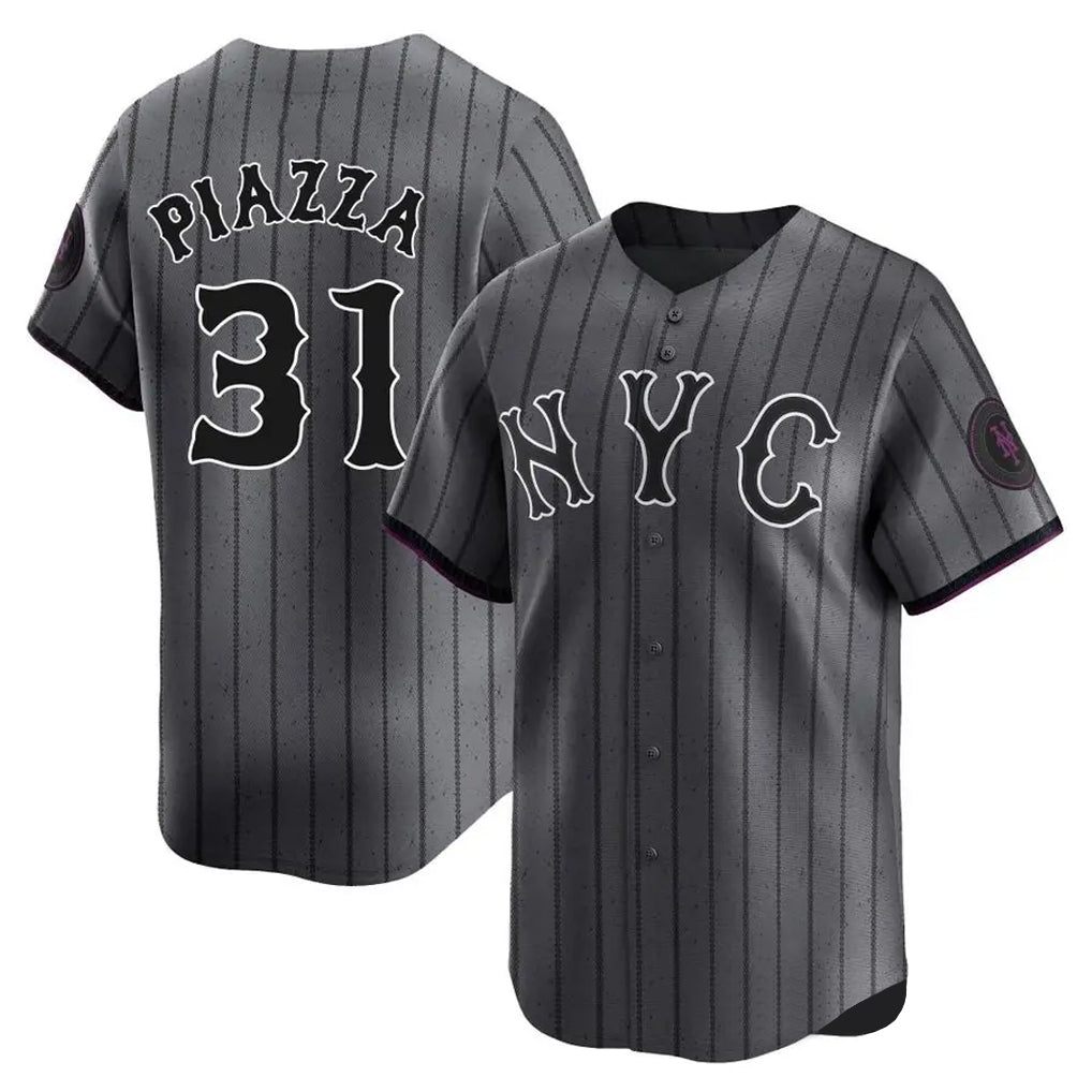 Choea NY.Mets #31 Mike Piazza Player Gray City Connect Limited Stitched Jerseys