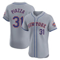 Choea NY.Mets #31 Mike Piazza Player Gray Road Limited Elite Home Stitched Jerseys