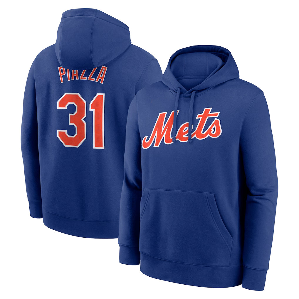 Choea NY.Mets #31 Mike Piazza Player Royal Club Pullover Hoodie Game Stitched Jerseys