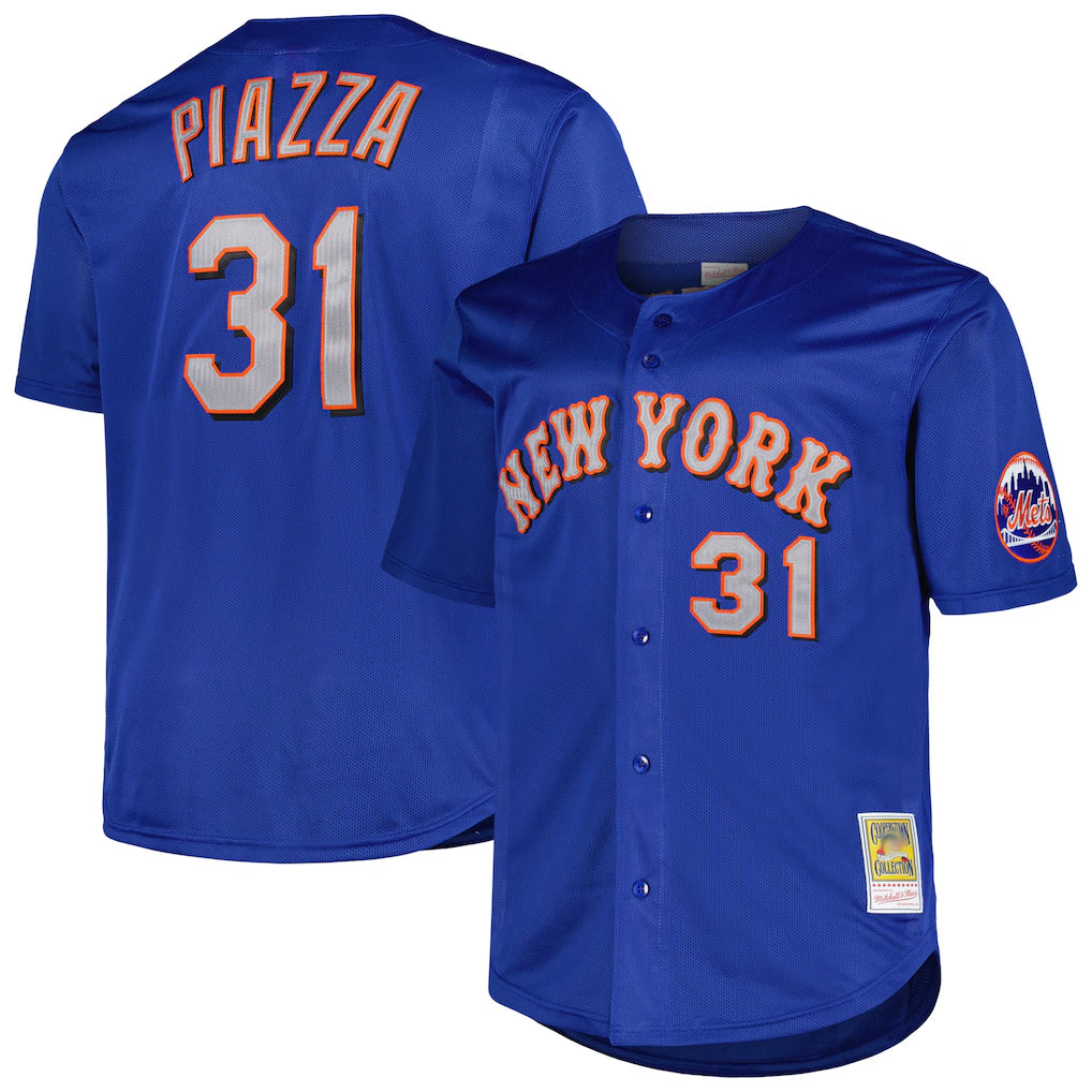 Choea NY.Mets #31 Mike Piazza Player Royal Mitchell & Ness Cooperstown Collection Home Limited Stitched Jerseys