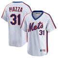 Choea NY.Mets #31 Mike Piazza Player White Cooperstown Collection T-shirt Game Stitched Jerseys