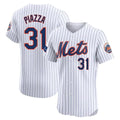 Choea NY.Mets #31 Mike Piazza Player White Home Limited Elite Stitched Jerseys