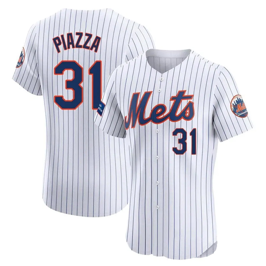 Choea NY.Mets #31 Mike Piazza Player White Home Limited Elite Stitched Jerseys