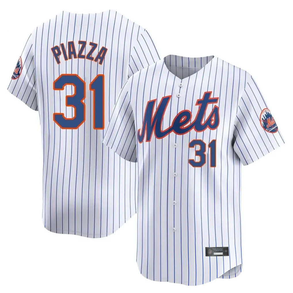 Choea NY.Mets #31 Mike Piazza Player White Home Replica Stitched Jerseys