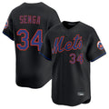 Choea NY.Mets #34 Kodai Senga Player Black Alternate Home Limited Stitched Jerseys